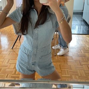 ZARA DENIM ROMPER